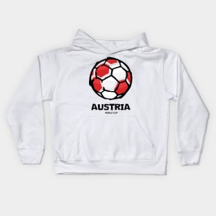 Austria Football Country Flag Kids Hoodie